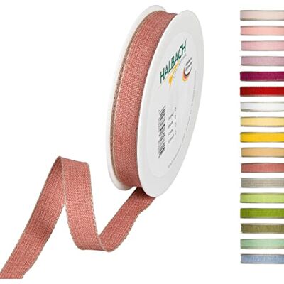 Halbach Seidenbänder Decorative Ribbon with Linen Edges Width 15 mm Length 20 m Gift Ribbon for Decorating Crafts or Designing DIY Decorative Ribbon Colour: Rosewood/Linen Halbach Seidenbänder Decorative Ribbon with Linen Edges Width 15 mm Length 20 m Gift Ribbon for Decorating Crafts or Designing DIY Decorative Ribbon Colour: Rosewood/Linen