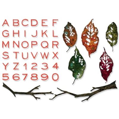 Sizzix Thinlits Die Set, Vault Leaves & Sticks by Tim Holtz, 43 Cutting Dies Sizzix Thinlits Die Set, Vault Leaves & Sticks by Tim Holtz, 43 Cutting Dies