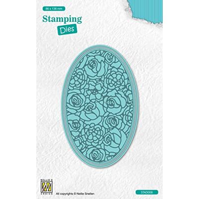 Nellie's Choice Cutting and Embossing, Roses Stamping Die, 8.6 x 13.6 cm Oval, Card Making Supplies, Metal Dies for Scrapbooking, DIY and Paper Crafts, Blue, 86x136mm Nellie's Choice Cutting and Embossing, Roses Stamping Die, 8.6 x 13.6 cm Oval, Card Making Supplies, Metal Dies for Scrapbooking, DIY and Paper Crafts, Blue, 86x136mm