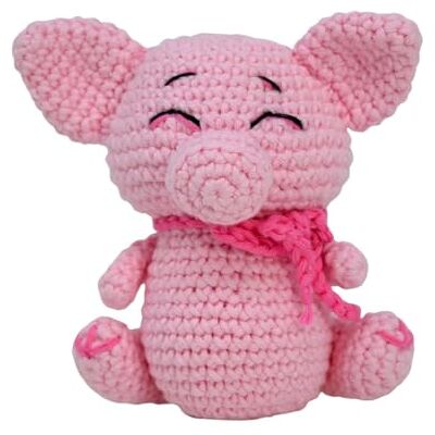 KNITTY CRITTERS Pouch Pals Crochet Kit – Pippa Pig Beginner-Friendly Crochet Craft Kit with Recycled Yarn KNITTY CRITTERS Pouch Pals Crochet Kit – Pippa Pig Beginner-Friendly Crochet Craft Kit with Recycled Yarn