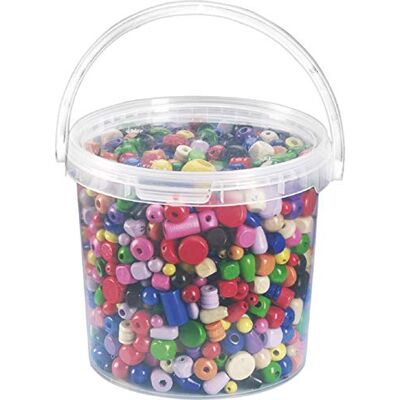 Knorr Prandell Bucket Wooden Beads Mix, Multi-Colour Knorr Prandell Bucket Wooden Beads Mix, Multi-Colour
