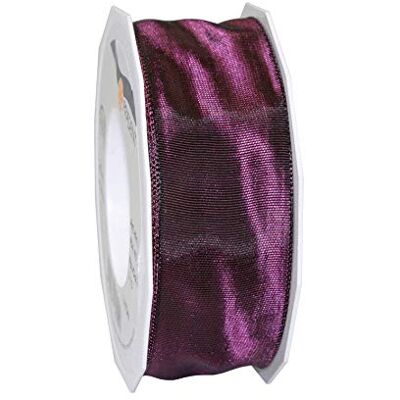 PRÄSENT Lyon Wired Taffeta Ribbon Dark Purple 40 mm Width, 25 m Length PRÄSENT Lyon Wired Taffeta Ribbon Dark Purple 40 mm Width, 25 m Length
