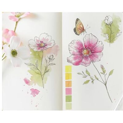 Sizzix Clear Rubber Stamp Set, Cosmo & Butterflies by Willow Wolfe, 10 Stamps Sizzix Clear Rubber Stamp Set, Cosmo & Butterflies by Willow Wolfe, 10 Stamps