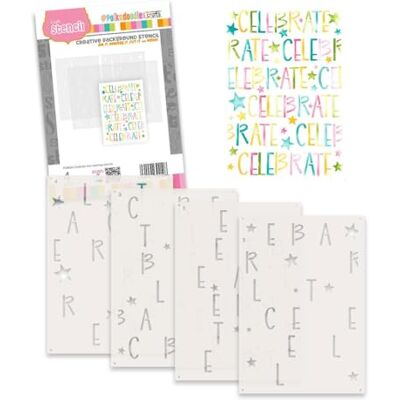 Polkadoodles Celebrate Layering A5 Stencils Polkadoodles Celebrate Layering A5 Stencils