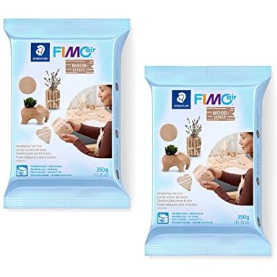 STAEDTLER FIMO Air Modelling Clay, 2 x 350 g Air-Drying Clay in Wood Colour, Ready to Use, Comfortable Feel, No Burning Required, No Sticking, Minimum 95% Natural Raw Materials STAEDTLER FIMO Air Modelling Clay, 2 x 350 g Air-Drying Clay in Wood Colour, Ready to Use, Comfortable Feel, No Burning Required, No Sticking, Minimum 95% Natural Raw Materials