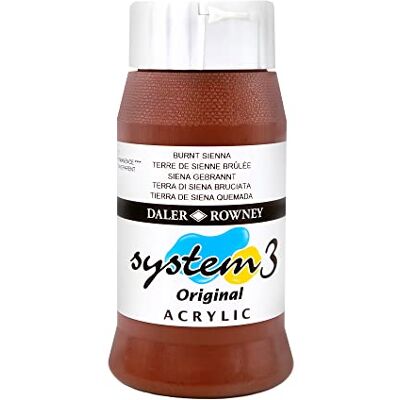 Daler Rowney Daler-Rowney System3 Acrylic Paint, Plastic Pot, 16.91oz 500 ml, Burnt Sienna Daler Rowney Daler-Rowney System3 Acrylic Paint, Plastic Pot, 16.91oz 500 ml, Burnt Sienna