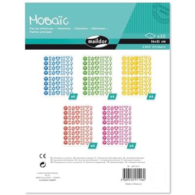 My Mandarine Maildor AE116O MOSAIC STICKERS 20 sheets Dimensions: 16 cm x 21 cm PRECIOUS STONE (2200 stickers) Children's Creative and Leisure Activity DIY My Mandarine Maildor AE116O MOSAIC STICKERS 20 sheets Dimensions: 16 cm x 21 cm PRECIOUS STONE (2200 stickers) Children's Creative and Leisure Activity DIY