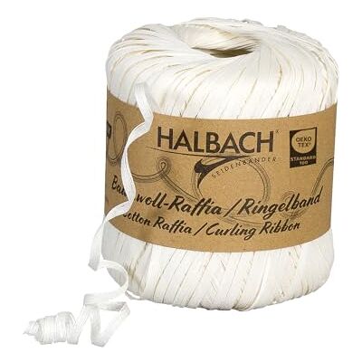 Halbach Silk Ribbons Curling Ribbon Width 4 mm Length 100 m Sustainable Gift Ribbon for Curling and Wrapping Gifts Made of 100% Cotton Colour: Natural White Halbach Silk Ribbons Curling Ribbon Width 4 mm Length 100 m Sustainable Gift Ribbon for Curling and Wrapping Gifts Made of 100% Cotton Colour: Natural White