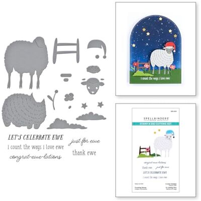 Spellbinders Counting Sheep Clear Stamp & Die Set from The On The Farm Collection Spellbinders Counting Sheep Clear Stamp & Die Set from The On The Farm Collection