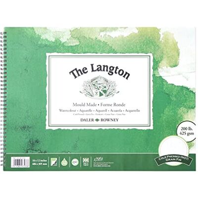 Daler Rowney Daler-Rowney GDALS2001612 the langton 200lb 16 inch x 12 inch watercolour spiral pad Daler Rowney Daler-Rowney GDALS2001612 the langton 200lb 16 inch x 12 inch watercolour spiral pad