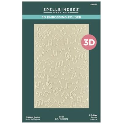 Spellbinders Musical Notes 3D Embossing Folder from The Bibi's Musical Notes Collection by Bibi Cameron Spellbinders Musical Notes 3D Embossing Folder from The Bibi's Musical Notes Collection by Bibi Cameron