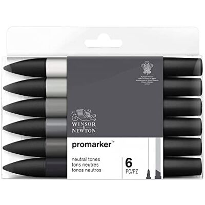 Winsor & Newton Promarkers Sets Winsor and Newton PROMARKER 6 Set NEUTRAL TONES Winsor & Newton Promarkers Sets Winsor and Newton PROMARKER 6 Set NEUTRAL TONES