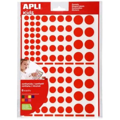 APLI Kids 102604 Assortment of repositionable Geometric Stickers red 6 Sheets 624 Pieces APLI Kids 102604 Assortment of repositionable Geometric Stickers red 6 Sheets 624 Pieces