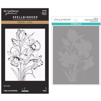 Spellbinders Tulips and Daffodils Press + Foil Plate and Stencil Bundle by Yana Smakula Spellbinders Tulips and Daffodils Press + Foil Plate and Stencil Bundle by Yana Smakula