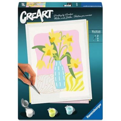 Ravensburger CreArt Daffodils Paint by Numbers for Adults DIY Painting Set with Brush and Acrylic Paints, 18 x 24 cm, Gift for Women and Men Ravensburger CreArt Daffodils Paint by Numbers for Adults DIY Painting Set with Brush and Acrylic Paints, 18 x 24 cm, Gift for Women and Men