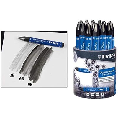 LYRA Fine Art Graphite Watersoluble Crayon Set, Assorted Grade Pot, 24 Pieces, For Schools & Offices LYRA Fine Art Graphite Watersoluble Crayon Set, Assorted Grade Pot, 24 Pieces, For Schools & Offices