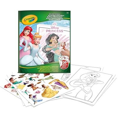 CRAYOLA Disney Disney Princess Colour and Sticker Book, Multi-Colour, 04-0202 CRAYOLA Disney Disney Princess Colour and Sticker Book, Multi-Colour, 04-0202