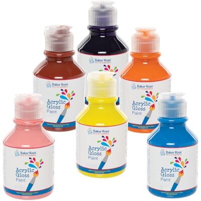 Baker Ross VC248 Secondary Colours Acrylic Paints Pack 150ml Pack of 6, Secondary Colour Acrylic Paints Baker Ross VC248 Secondary Colours Acrylic Paints Pack 150ml Pack of 6, Secondary Colour Acrylic Paints