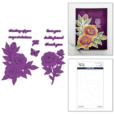 Spellbinders Sketched Peonies Etched Dies for Coordinating Stamp Set by Simon Hurley Spellbinders Sketched Peonies Etched Dies for Coordinating Stamp Set by Simon Hurley