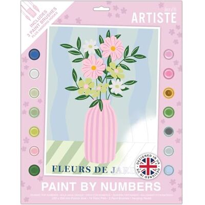 DOCRAFTS ARTISTE Large Paint by Numbers, Vase of Flowers, Summer Craft, 395x295mm Board 14 Acrylic Colour Paint 3 Size Brush Set, Adults Craft, Hobbies Craft, Number Coded Design, Personalised Art DOCRAFTS ARTISTE Large Paint by Numbers, Vase of Flowers, Summer Craft, 395x295mm Board 14 Acrylic Colour Paint 3 Size Brush Set, Adults Craft, Hobbies Craft, Number Coded Design, Personalised Art