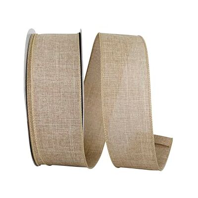Reliant Ribbon Corp Reliant Ribbon 92573W-750-40K Everyday Linen Value Wired Edge Ribbon, 2-1/2 Inch X 50 Yards, Natural Reliant Ribbon Corp Reliant Ribbon 92573W-750-40K Everyday Linen Value Wired Edge Ribbon, 2-1/2 Inch X 50 Yards, Natural