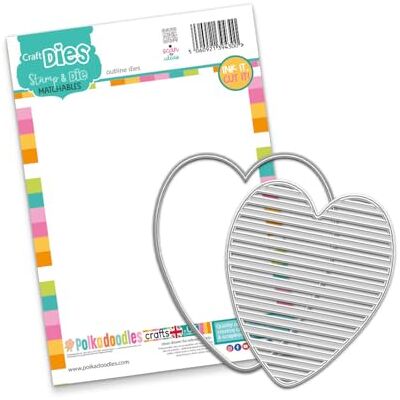 Polka Doodles Shutter Heart in/Out Dies Craft, Card Making Scrapbooking Cutter Dies wh Polka Doodles Shutter Heart in/Out Dies Craft, Card Making Scrapbooking Cutter Dies wh