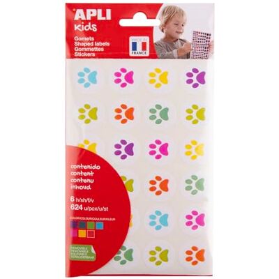 APLI Kids 19721 Pouch of stickers representing kitten prints Assorted colours. 6 sheets of "kitten prints" stickers repositionable adhesive. APLI Kids 19721 Pouch of stickers representing kitten prints Assorted colours. 6 sheets of "kitten prints" stickers repositionable adhesive.