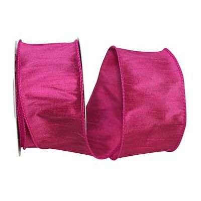 Reliant Ribbon Corp Reliant Ribbon Dupioni Supreme Wired Edge Ribbon, 2-1/2 Inch X 10 Yards, Fuchsia Reliant Ribbon Corp Reliant Ribbon Dupioni Supreme Wired Edge Ribbon, 2-1/2 Inch X 10 Yards, Fuchsia