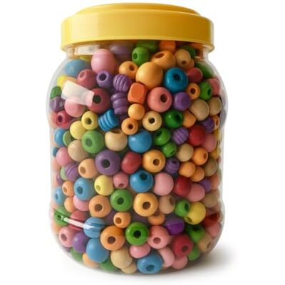 Springboard Supplies Springboard Assorted Wooden Beads (2 Litre Tub), Giant Bulk Set of Crafting Beads with Large Holes for EYFS Threading & Bracelet Making Springboard Supplies Springboard Assorted Wooden Beads (2 Litre Tub), Giant Bulk Set of Crafting Beads with Large Holes for EYFS Threading & Bracelet Making