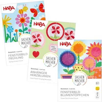 HABA XXL Spring Craft Set Window Stickers & Mobiles with Hearts, Flowers & Animals Creative Spring Decoration for Cutting, Gluing & Folding for Children from 5 Years 2013011 HABA XXL Spring Craft Set Window Stickers & Mobiles with Hearts, Flowers & Animals Creative Spring Decoration for Cutting, Gluing & Folding for Children from 5 Years 2013011