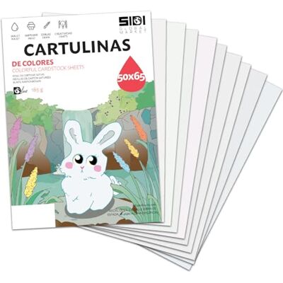 Sidi Global Market Card 50x65 White 185g Large Card for Crafts, Scrapbooking, Billboards, School and School Use SIDI (White, 250h) Sidi Global Market Card 50x65 White 185g Large Card for Crafts, Scrapbooking, Billboards, School and School Use SIDI (White, 250h)