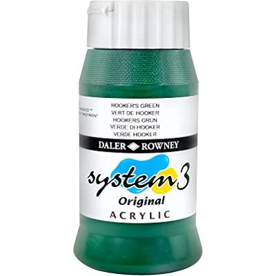 Daler Rowney Daler-Rowney System3 Acrylic Paint, Plastic Pot, 16.91oz 500 ml, Hooker's Green Daler Rowney Daler-Rowney System3 Acrylic Paint, Plastic Pot, 16.91oz 500 ml, Hooker's Green