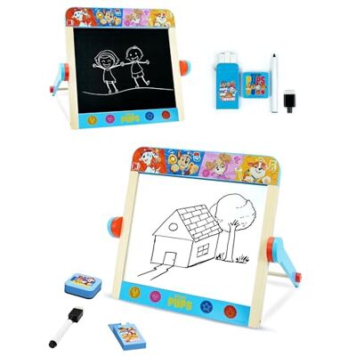 Paw Patrol Art & Craft Table for Kids 2-in-1 Double-Sided Chalkboard & Whiteboard Drawing Board for Children, Portable Art Station 30 × 25 × 20 cm Tabletop Easel Paw Patrol Art & Craft Table for Kids 2-in-1 Double-Sided Chalkboard & Whiteboard Drawing Board for Children, Portable Art Station 30 × 25 × 20 cm Tabletop Easel