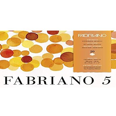 Fabriano Honsell 19100258 "Disegno 5" High-Quality Handmade Paper Watercolour Cardboard, Natural White, Fine Grain, 300 g/m², 23 x 21 cm, 20 Sheets, Block Glued on 4 Sides, Chlorine and Fabriano Honsell 19100258 "Disegno 5" High-Quality Handmade Paper Watercolour Cardboard, Natural White, Fine Grain, 300 g/m², 23 x 21 cm, 20 Sheets, Block Glued on 4 Sides, Chlorine and