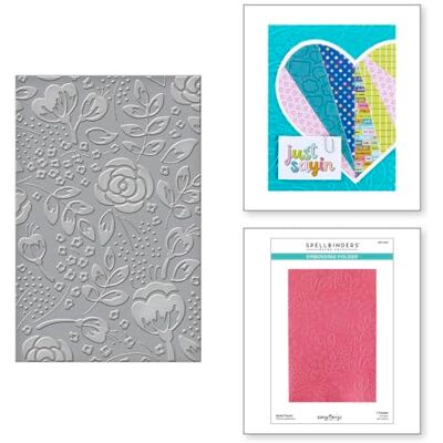 Spellbinders Bold Floral Embossing Folder from The Just Sayin' Collection by Kelly Bangs, White Spellbinders Bold Floral Embossing Folder from The Just Sayin' Collection by Kelly Bangs, White