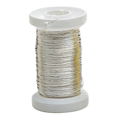 Glorex 6 2220 109 Silver Plated Copper Core Wire 0.4mm x 40m on Reel for Crafts, Binding Florations and Wreaths or for Jewellery Making Glorex 6 2220 109 Silver Plated Copper Core Wire 0.4mm x 40m on Reel for Crafts, Binding Florations and Wreaths or for Jewellery Making