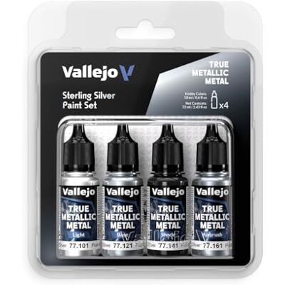 Vallejo True Metallic Paint Set, 4 Colors for Metal Painting, Includes Base, Light, Shade, Airbrush, BSL System for Consistent Results Vallejo True Metallic Paint Set, 4 Colors for Metal Painting, Includes Base, Light, Shade, Airbrush, BSL System for Consistent Results
