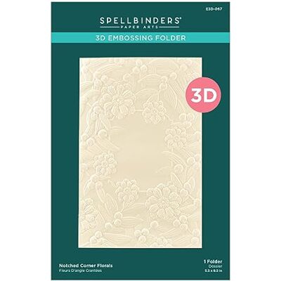 Spellbinders Notched Corner Florals 3D Embossing Folder from the Sealed for Christmas Collection Spellbinders Notched Corner Florals 3D Embossing Folder from the Sealed for Christmas Collection