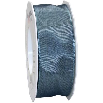 PRÄSENT Lyon Wired Taffeta Ribbon Steel Blue 40 mm Width, 25 m Length PRÄSENT Lyon Wired Taffeta Ribbon Steel Blue 40 mm Width, 25 m Length