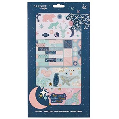 DRAEGER Toga Die-Cut Stickers and Shapes, Midnight Blue and Pastel Pink, 17 x 31 cm DRAEGER Toga Die-Cut Stickers and Shapes, Midnight Blue and Pastel Pink, 17 x 31 cm