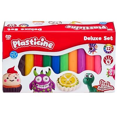 Plasticine The Original , Deluxe Refill Set – 12 Colours of Modelling Clay with Sculpting Tool & Instructions – Reusable, Non-Hardening Craft Fun – Creative Play for Kids Ages 3+ – Classic Clay Kit Plasticine The Original , Deluxe Refill Set – 12 Colours of Modelling Clay with Sculpting Tool & Instructions – Reusable, Non-Hardening Craft Fun – Creative Play for Kids Ages 3+ – Classic Clay Kit