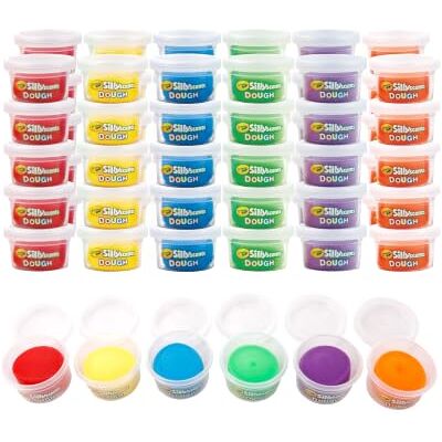 CRAYOLA Dough Silly Scents 60 Pack 60x1oz Scented Play Dough Party Pack 60 Modeling Compound Tubs in 6 Bright Colors & Scents Kids Party Favors Classroom Prizes Summer Activities CRAYOLA Dough Silly Scents 60 Pack 60x1oz Scented Play Dough Party Pack 60 Modeling Compound Tubs in 6 Bright Colors & Scents Kids Party Favors Classroom Prizes Summer Activities