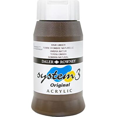 Daler Rowney Daler-Rowney System3 Acrylic Paint, Plastic Pot, 16.91oz 500 ml, Raw Umber Daler Rowney Daler-Rowney System3 Acrylic Paint, Plastic Pot, 16.91oz 500 ml, Raw Umber