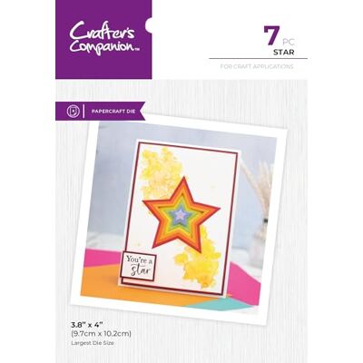 Crafter's Companion Metal Papercraft Nesting Die Set Star Includes 7 Metal Dies Largest Size is 3.8" x 4 Crafter's Companion Metal Papercraft Nesting Die Set Star Includes 7 Metal Dies Largest Size is 3.8" x 4