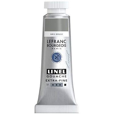 Lefranc Bourgeois Lefranc & Bourgeois 301225 Linel Gouache Extra Fine and Smooth Watercolours with Maximum Colour Intensity Luminosity for Streak-Free Application, 14 ml Tube Storm Grey Lefranc Bourgeois Lefranc & Bourgeois 301225 Linel Gouache Extra Fine and Smooth Watercolours with Maximum Colour Intensity Luminosity for Streak-Free Application, 14 ml Tube Storm Grey