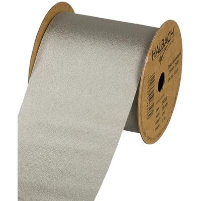 Halbach Seidenbänder Gift Ribbon Silk Look (Vegan) Width 70 mm Length 10 m Ribbon with Subtle Silk Shine for Festive Occasions Colour: Greenish Grey Halbach Seidenbänder Gift Ribbon Silk Look (Vegan) Width 70 mm Length 10 m Ribbon with Subtle Silk Shine for Festive Occasions Colour: Greenish Grey