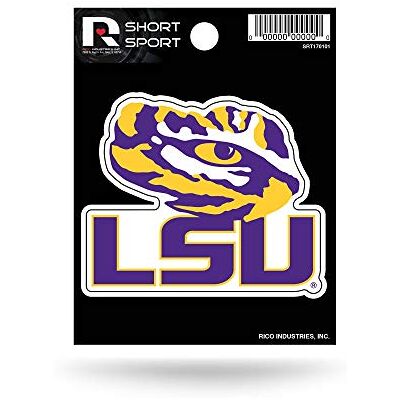 Rico Industries NCAA LSU Tigers Die Cut Team Logo Short Sport Sticker Rico Industries NCAA LSU Tigers Die Cut Team Logo Short Sport Sticker