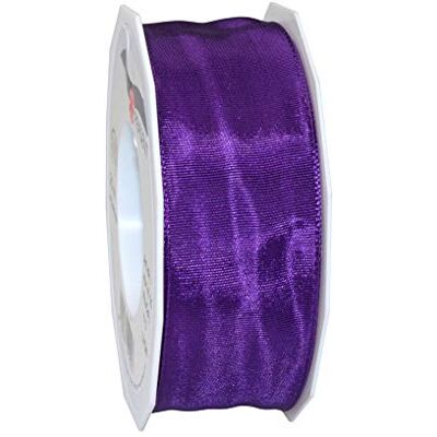 PRÄSENT Lyon Wired Taffeta Ribbon Violet 40 mm Width, 25 m Length PRÄSENT Lyon Wired Taffeta Ribbon Violet 40 mm Width, 25 m Length