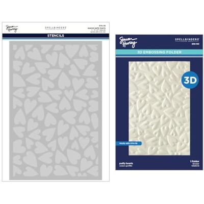 Spellbinders Puffy Hearts 3D Folder and Stencil Bundle by Simon Hurley Spellbinders Puffy Hearts 3D Folder and Stencil Bundle by Simon Hurley