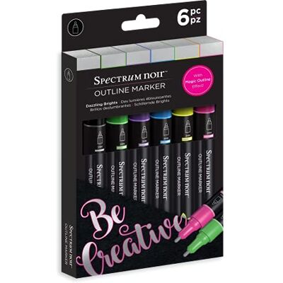 Crafter's Companion Crafters Companion Spectrum Noir-Outline Marker-Dazzling Brights (Pack of 6), One Size, SN-OUTM-BRI6 Crafter's Companion Crafters Companion Spectrum Noir-Outline Marker-Dazzling Brights (Pack of 6), One Size, SN-OUTM-BRI6
